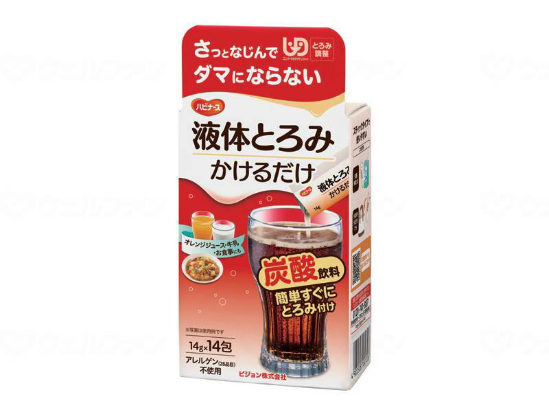 【メーカー名】ピジョンタヒラ【JANコード】4902508180726【メーカーコメント】液体だからダマにならない。お好きなメニューにすぐにとろみがつきます。液体タイプなのですぐにとろみがつき、追加してもダマになりません。お茶はもちろん、オレンジジュースや牛乳にもすぐとろみをつけることができます。料理にもかんたんにとろみをつけられるので、提供メニューが広がります。【表示成分】原材料名：水あめ（国内製造）、でん粉 ／増粘多糖類、塩化カリウム、pH調整剤（クエン酸）【用法】【規格】【規格詳細】○エネルギー（1包あたり）：15kcal【生産国】日本【ポイント】ダマニならず、簡単にとろみをつけられます【備考】【選定理由】【注意事項】