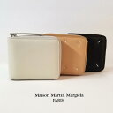 MAISON MARGIELA｜メゾン マルジェラ ジップ アラウンド ウォレット S56UI0111 P4303 カレンダーロゴ カード ケース ホルダー 定期 ICカード 小銭 入れ ミニ 2つ折り 折りたたみ 財布 本革 4ステッチ レザー イタリア製