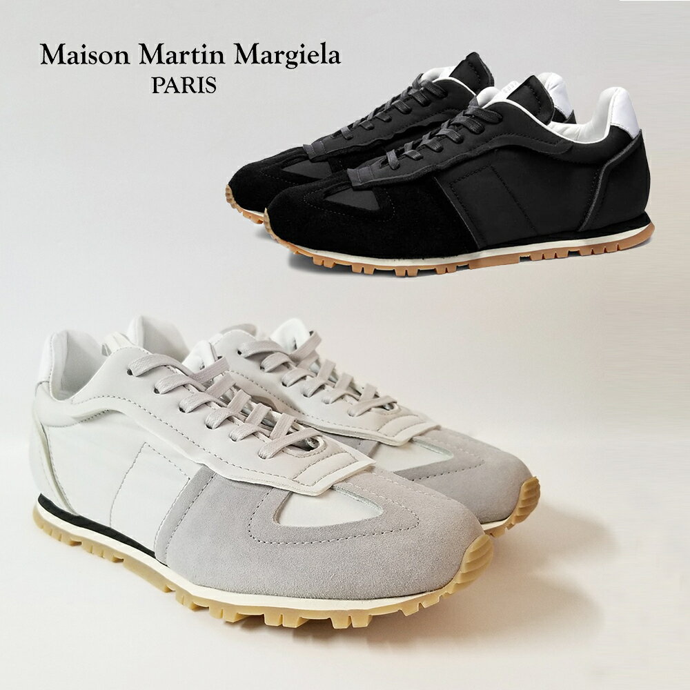 楽天BTNCMAISON MARGIELA｜メゾン マルジェラ Retro ランナーS37WS0579 P4311 ランニング スニーカー スエード レザー ローカット シューズ メンズ 白 黒 ホワイト ブラック 靴 本革 ナンバーロゴ 4 ステッチ イタリア製【送料無料】【楽天海外通販】【正規品】