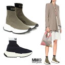 MM6 MAISON MARGIELA|MM6ロゴソックススニーカー S59WS0093 P3120 メッシュニット レディースシューズ ラバーソール ハイカッ...