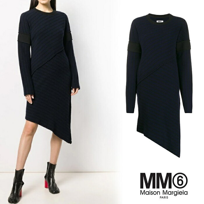 MM6 Maison Margiela｜Stripes Wool Long Sleeves Medium Dresses S32CU0067 S23520 ドレス ワンピース レディースファッション セレブファッション【送料無料】【楽天海外通販】【正規品】