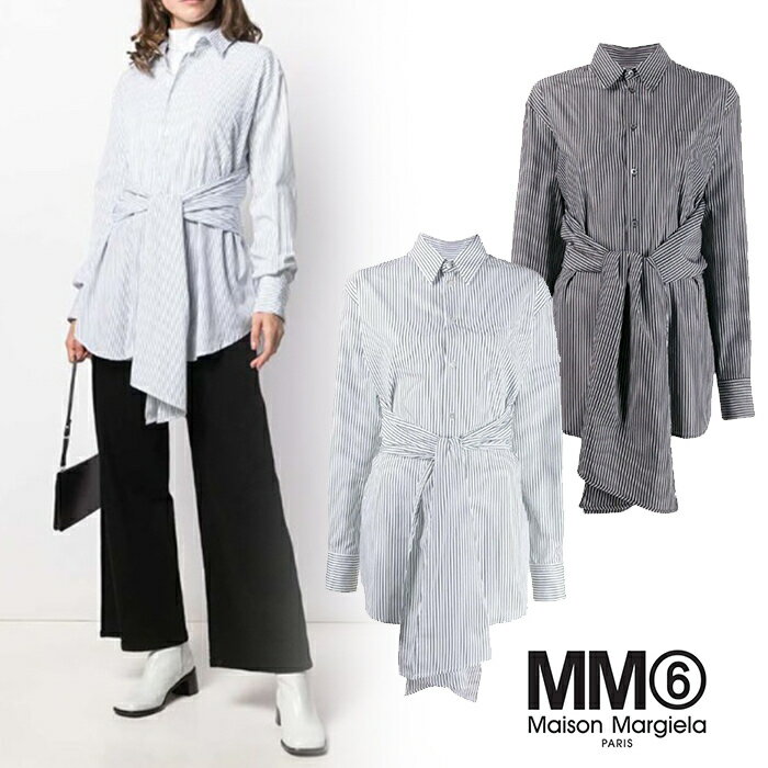 MM6 MAISON MARGIELA｜メゾン マルジェラ Stripes Long Sleeves Cotton Shirts Blouses S32DL0222 S52215 レディース 長袖 ブラウス シャツ 春 秋 セレブファッション【送料無料】【楽天海外通販】【正規品】