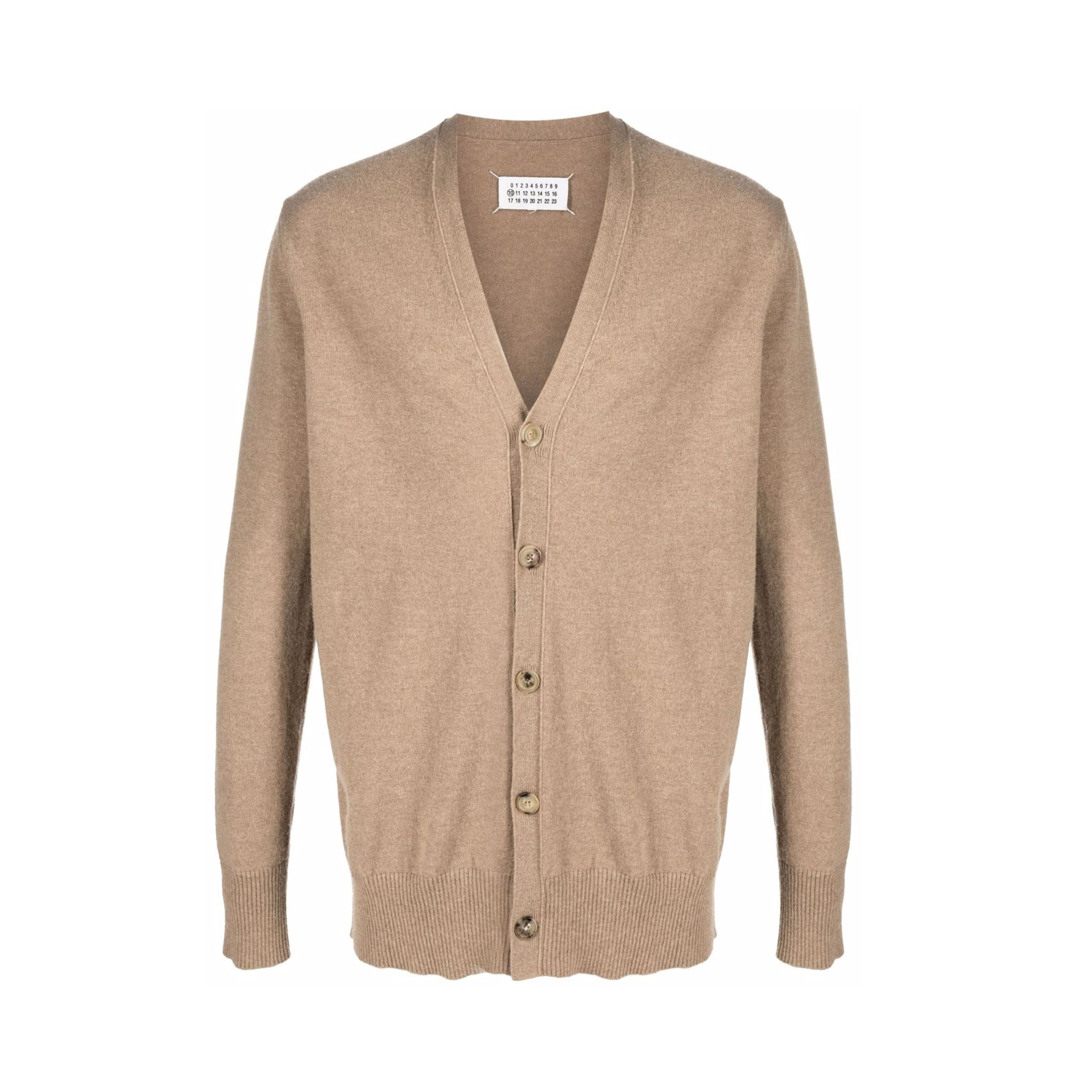 MAISON MARGIELA|メゾン マルジェラ ウールカーディガン S50HA1059 S17993 メンズ レディースサイズ ベージュ ネイビー【送料無料...