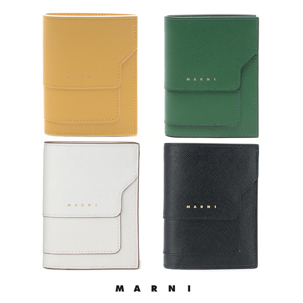 マルニ MARNI サフィアーノ カーフスキン バイフォールド ウォレット PFMOQ14U07 LV520 クレジット カード パス ケース 定期 ICカード ミニ 財布 小銭 コイン 入れ 二つ折り 折りたたみ 本革 …