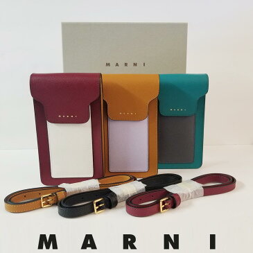 マルニ MARNI ショルダー スマホ ポーチ TEMO0005U7 LV520 2way スマホ ケース ポシェット ショルダー バッグ 携帯 イフォン カード 入れ 斜め掛け iphone レディース メンズ ミニ 財布 本革 レザー イタリア製【送料無料】【楽天海外通販】【正規品】【ラッピング無料】