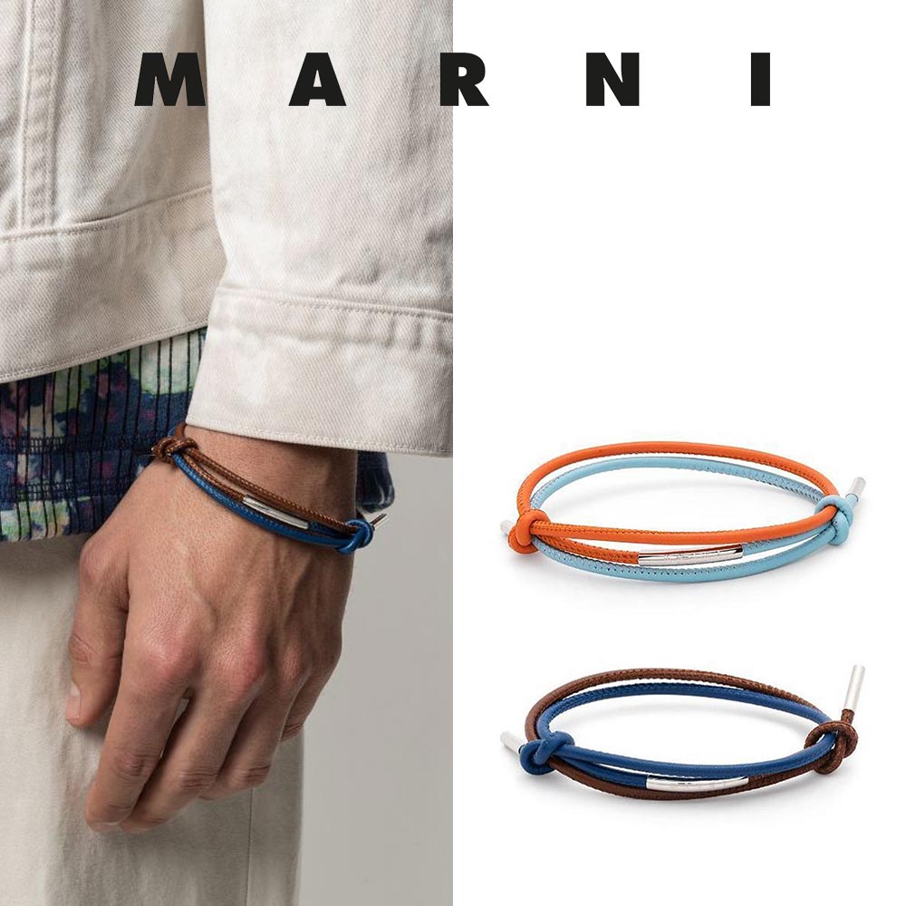マルニ MARNI ダブル ラップ ブレスレット BRZB0018N0 P3000 メンズ レディース シンプル 3重巻き 革 本革 レザー 記念日 誕生日 ク...