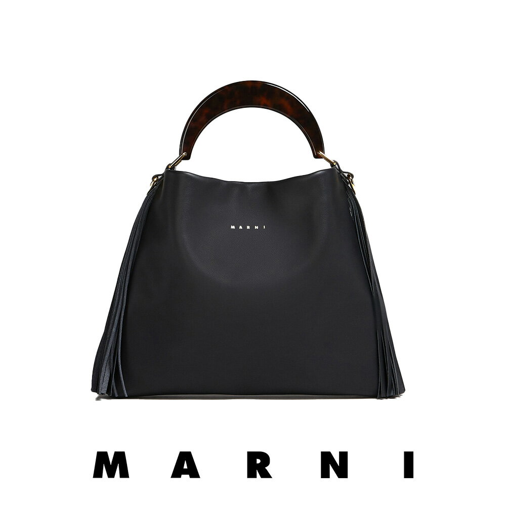 MARNI｜マルニ VENICE SMALL BAG ショルダ付きトートバック SCMP0065L0 LV589 ハンド トート ショルダー ショッパー レディース メンズ 肩掛け 持ち手 ブラック 黒 レザー イタリア製【送料無料】【楽天海外通販】【正規品】