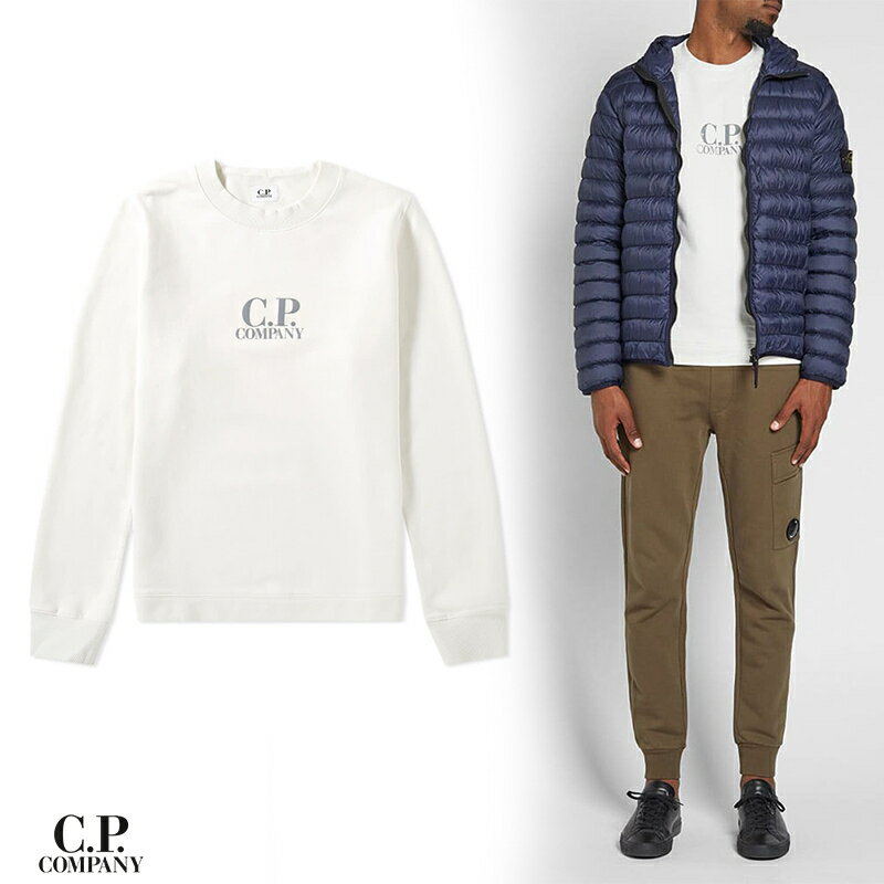 C.P.COMPANY｜シーピーカンパニー メンズ LOGO WHITE SWEAT 03CMSS215A 005086W メンズファッション イケメン 【送料無料】【楽天海外通販】【正規品】(4)
