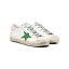 GOLDEN GOOSE｜ゴールデングース BIG KIDS キッズ スニーカースーパースター Super-Star sneakers with green glitter star and pink heel tab GYF00101.F001159.10515 運動靴 本革 イタリア製【送料無料】【楽天海外通販】【正規品】