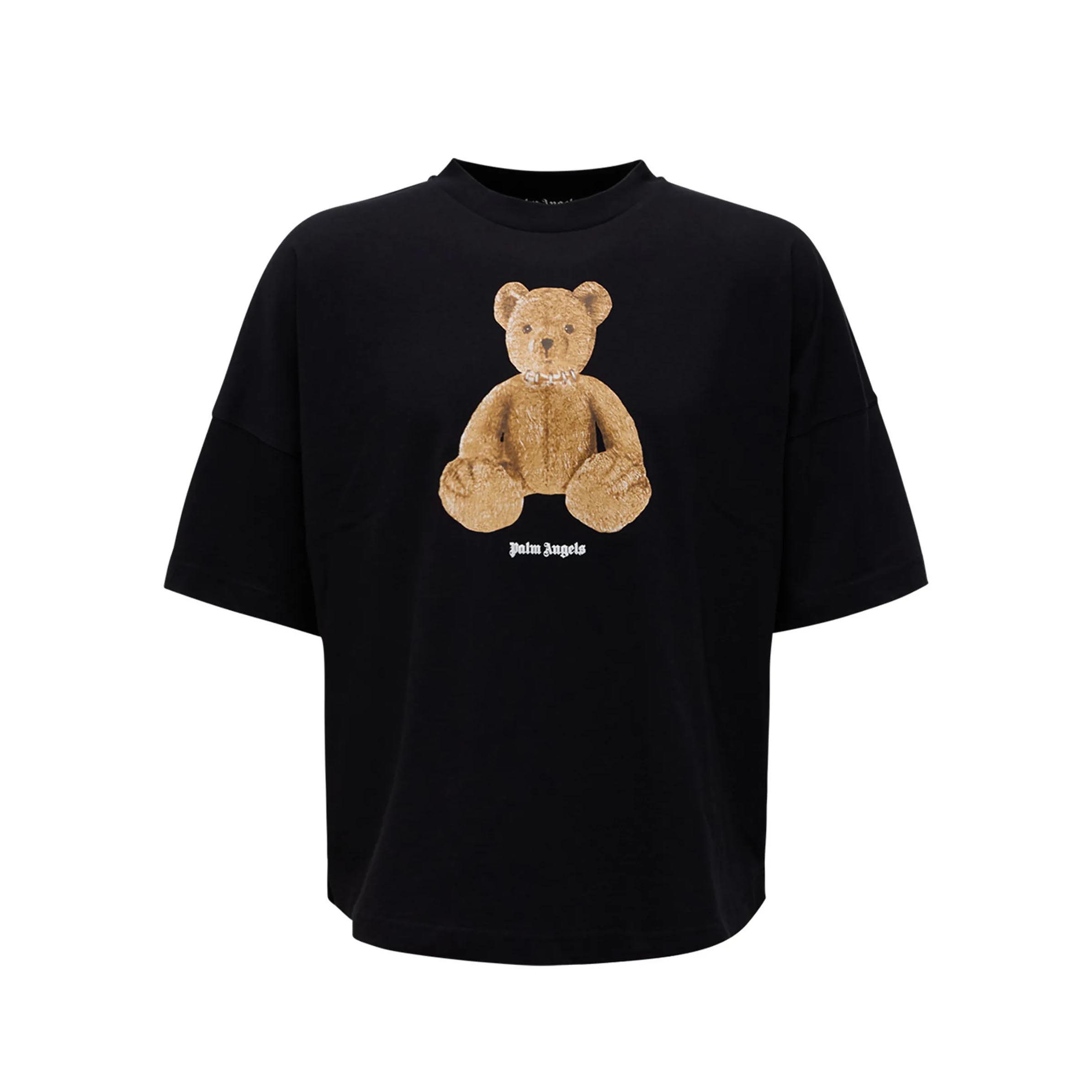 Rakuten - PALM ANGELS｜パームエンジェルス BEAR オーバーサイズ Tシャツ メンズ コットン 半袖 クルーネック ブラック PMAA10BS26JER004【送料無料】【楽天海外通販】【正規品】