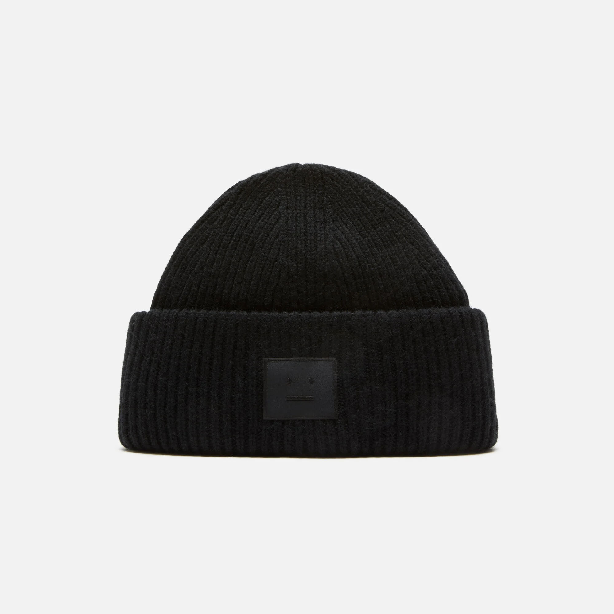 アクネストゥディオズ ACNE STUDIOS Large Face ロゴ ビーニー ヤク混 リブニット ...