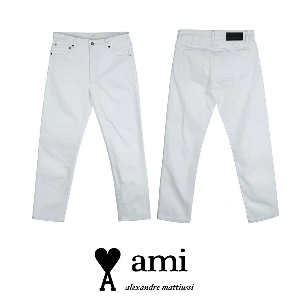 乐天商城 - AMI PARIS｜アミパリ ストレートフィット ホワイト レディース デニム A21FD010.616 ジンズ セレブファッション【送料無料】【楽天海外通販】【正規品】