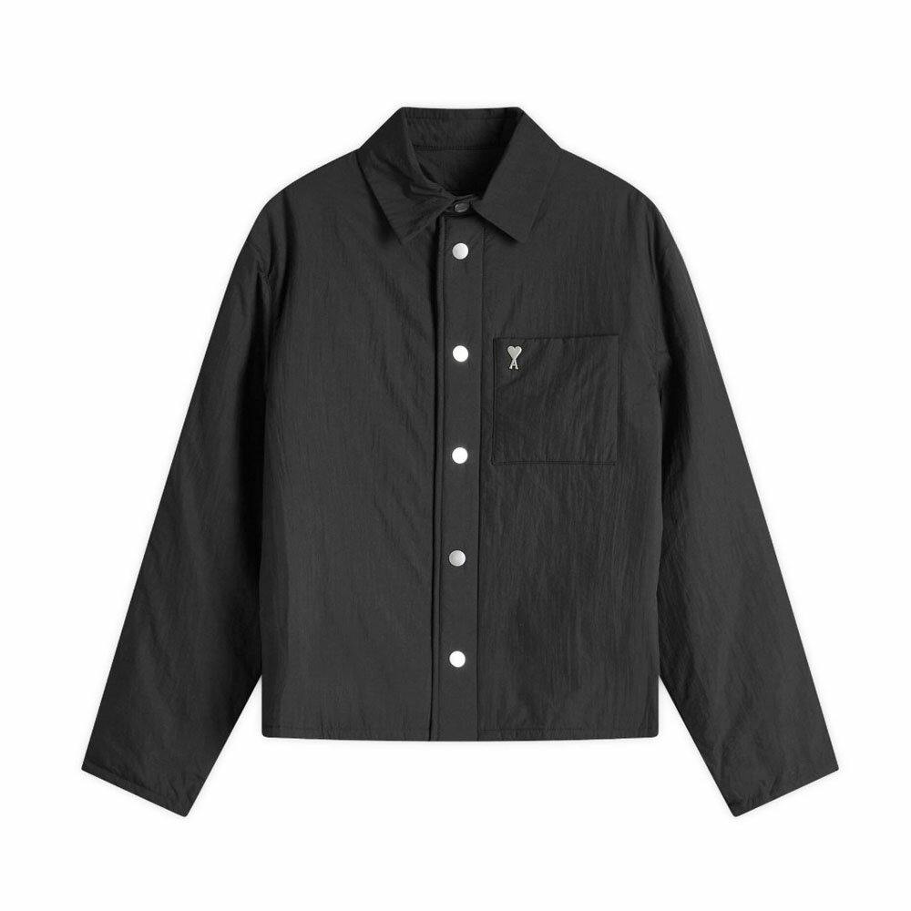 AMI PARIS|アミパリ ハートロゴ カラーネック シャツ HJK238.PA0009 PADDED AMI DE COEUR OVERSHIRT 【送料無...