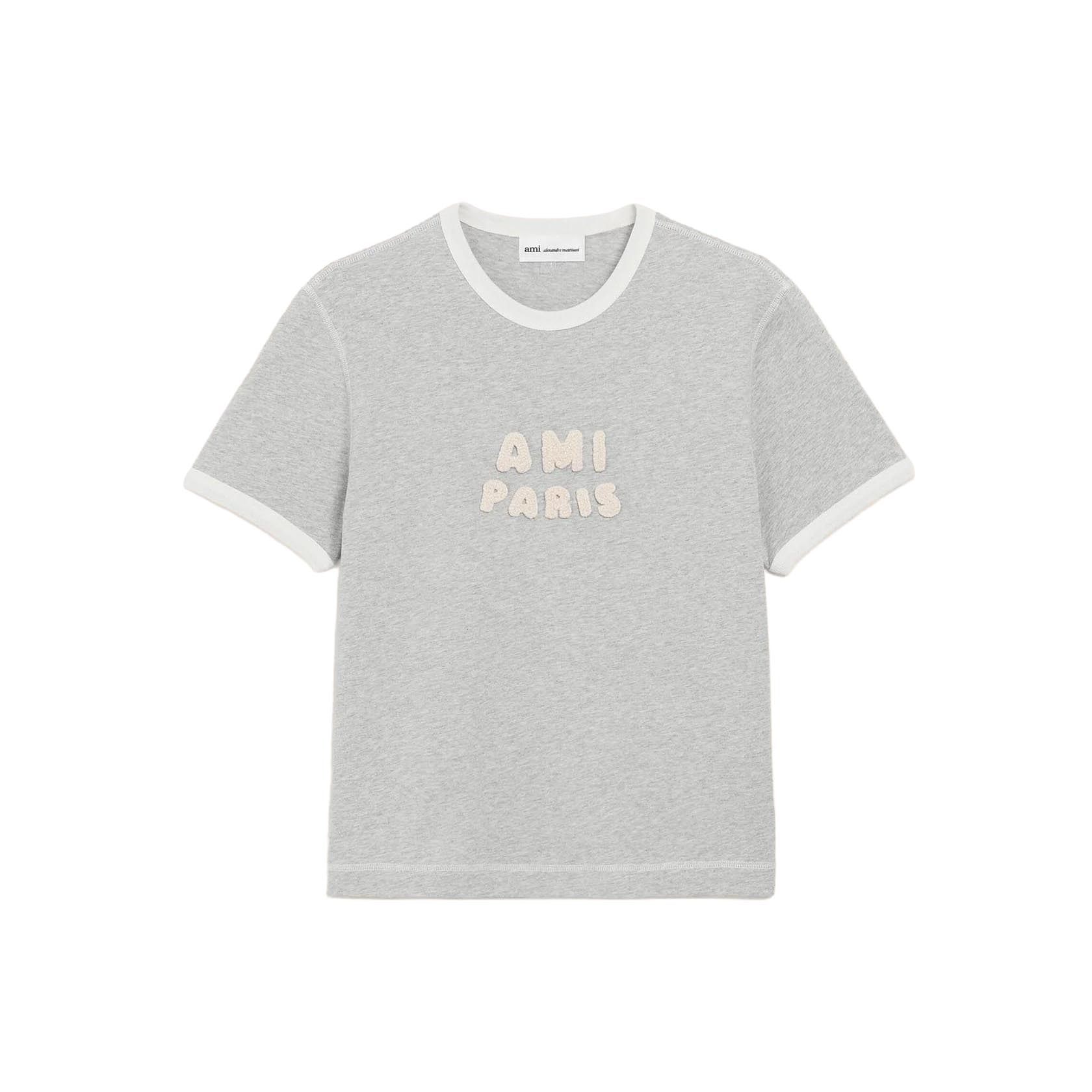 Rakuten - AMI PARIS｜アミパリス Tシャツ メンズ レディース ユニセックス Ami Paris パッチ 半袖 コットン グレー UTS371.724【送料無料】【楽天海外通販】【正規品】