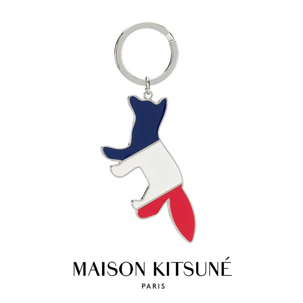 楽天BTNCMAISON KITSUNE｜メゾンキツネ TRI COLOR フォックス キーリング AU06500AM1002 キーホルダー 定番アイテム 男女共用 ユニセックス バレンタイン かわいい ロゴ入り 【送料無料】【楽天海外通販】【正規品】