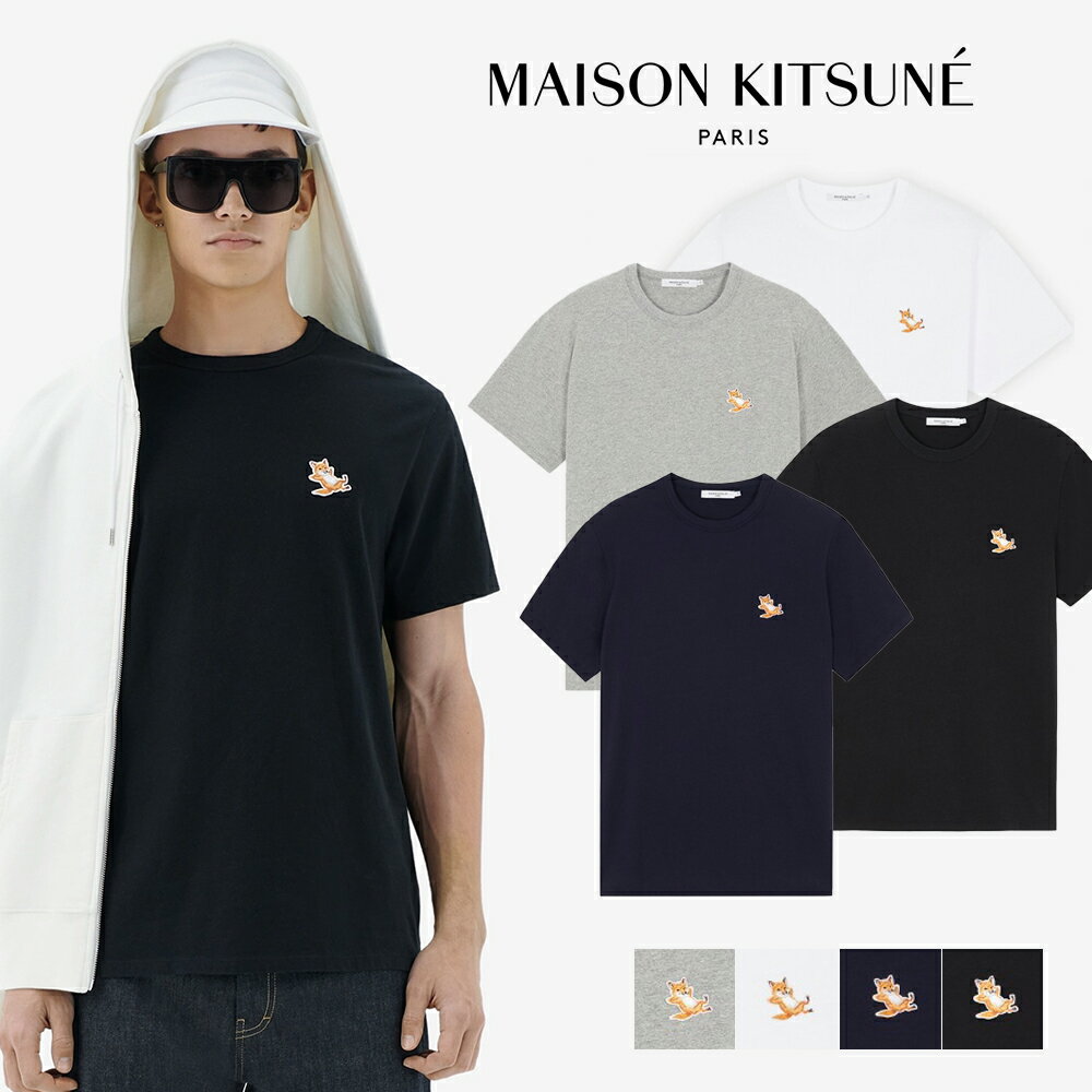 MAISON KITSUNE｜メゾン キツネ 男女共用 CHILLAX FOX PATCH CLASSIC TEE-SHIRT GU00154KJ0010