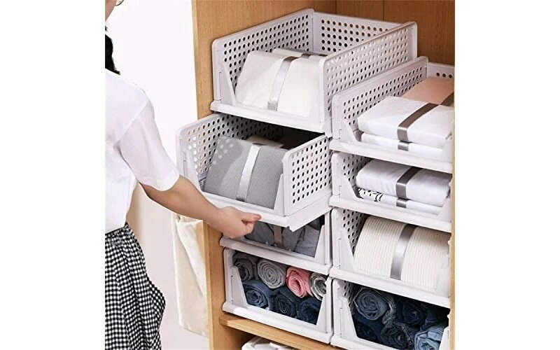 Rakuten - ラック 引き出し 折りたたみ プラスチック 白 衣類 クローゼット収納