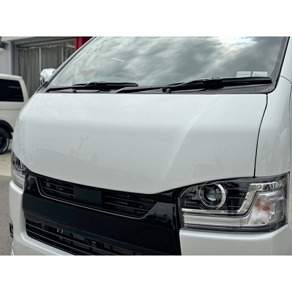 【GT-Sボンネット Ver.2】 カスタムパーツ エアロパーツ GT-Sシリーズ BUAN JAPAN ハイエース200系 1型～8型、9型 Bi-Beam（バイビーム）LEDヘッドランプ 装着車両適合 バッドフェイス ABS製 標準ボディ スーパーGL ダークプライムS