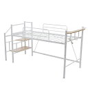 【24H限定★15%OFFクーポン】ロフトベッド パイプベッド シングル 耐荷重150kg 高さ130cm ハイベッド ロフトベッドロータイプ 棚 収納 北欧風...