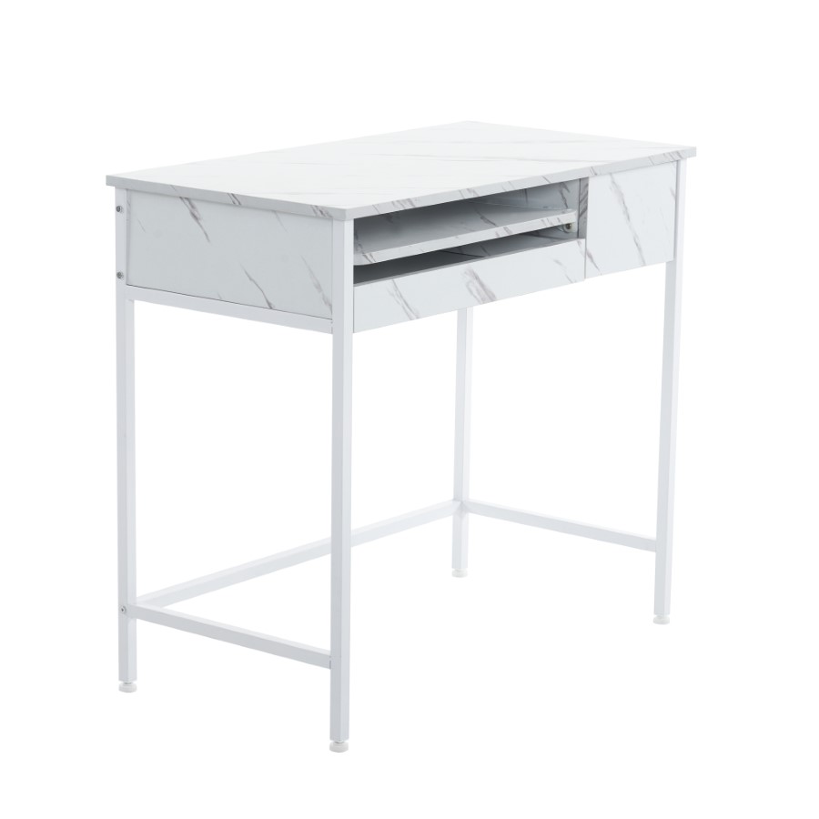 パソコンデスク 引き出し付き 収納台 pcデスク 机 大理石柄 おしゃれ キーボード付 ミシン台 学習机 勉強机 新作