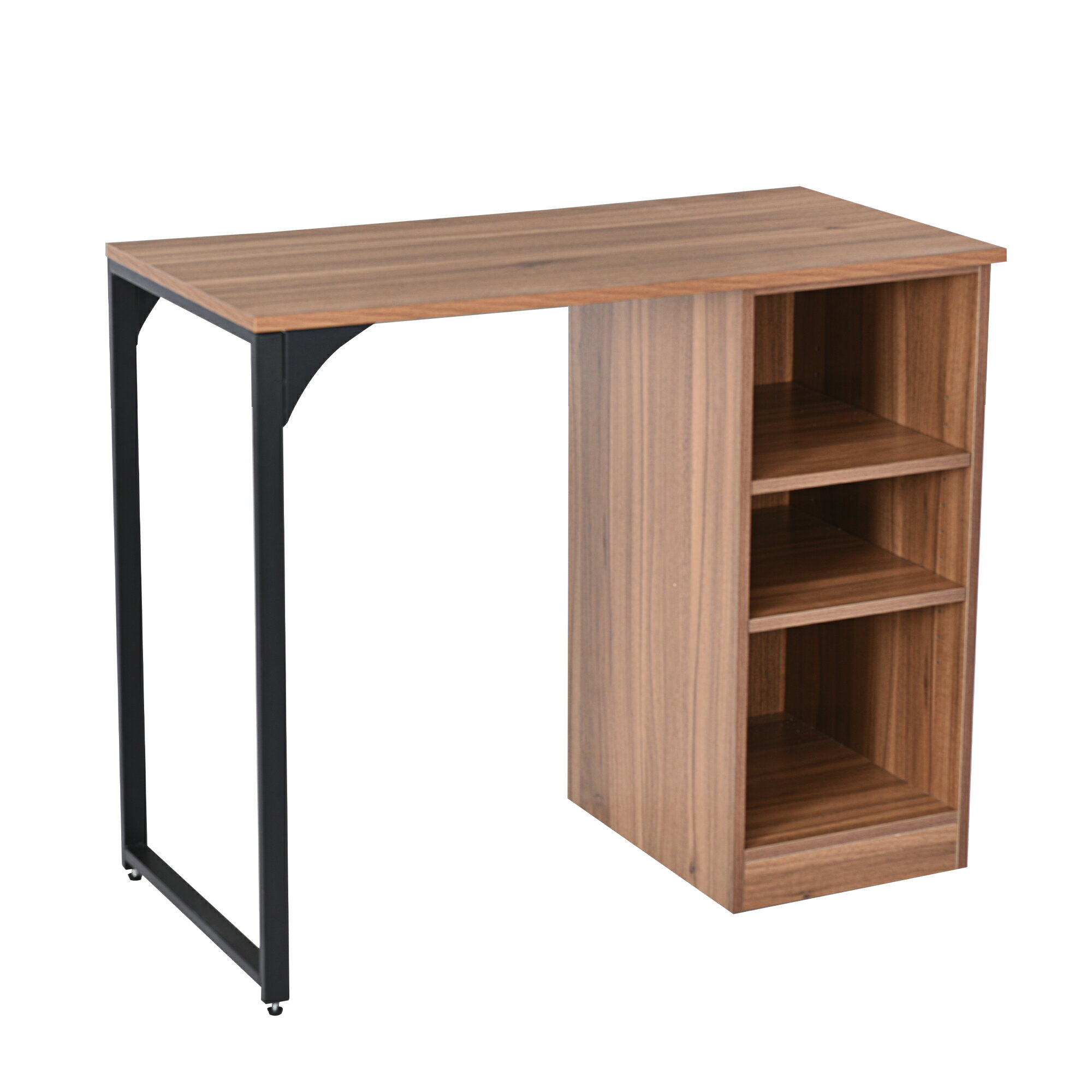 【今すぐ！最安値★全品20％OFF】パソコンデスク 3段シェルフ付 オフィスデスク 簡易デスク 木製 ミシン台 学習机 アジャスター付き【ホワイト】