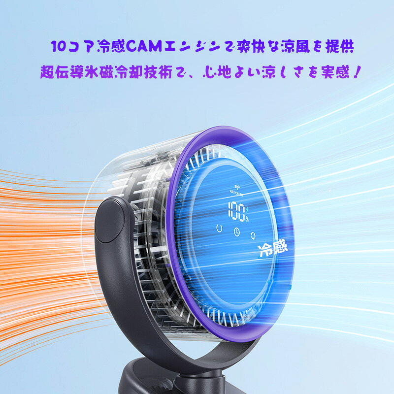 【1点目10%OFF、2点目50％OFFクーポン配布中】卓上扇風機 自動首振り 低騒音 サー...