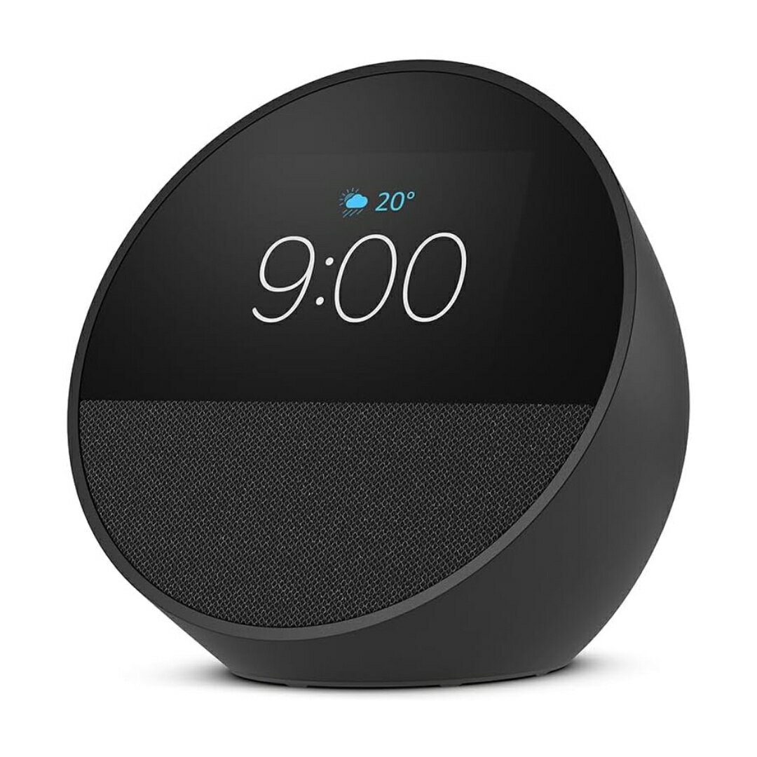 Echo Spot（2024年発売） スマートアラームクロック with Alexa 鮮やかなサウンド ブラック スピーカー