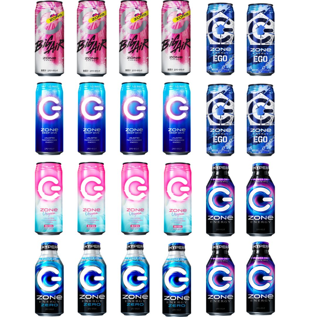 サントリー ZONE 6種各4本24本セット 1ケース ZONe ENERGY BiG AiR ZONE DEEPDIVE HYPER ZONe ENERGY ZERO ZONE UTOPIA ZONe ENERGY EGO HYPER ZONe ENERGY エナジードリンクのサムネイル