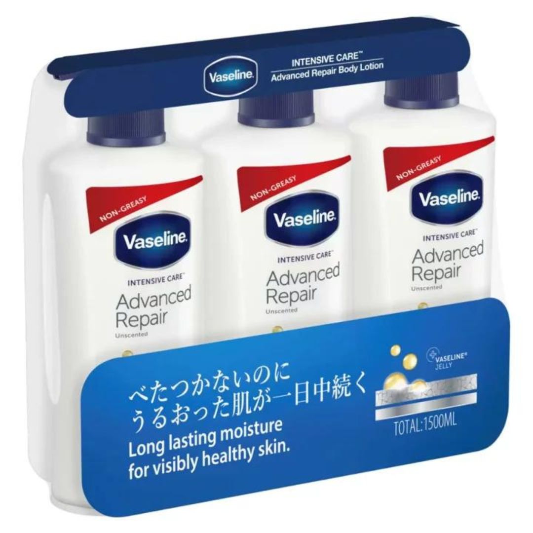 ヴァセリン アドバンスド リペア ボディローション 500ml×3本セット ボディケア 保湿 敏感肌 乾燥対策