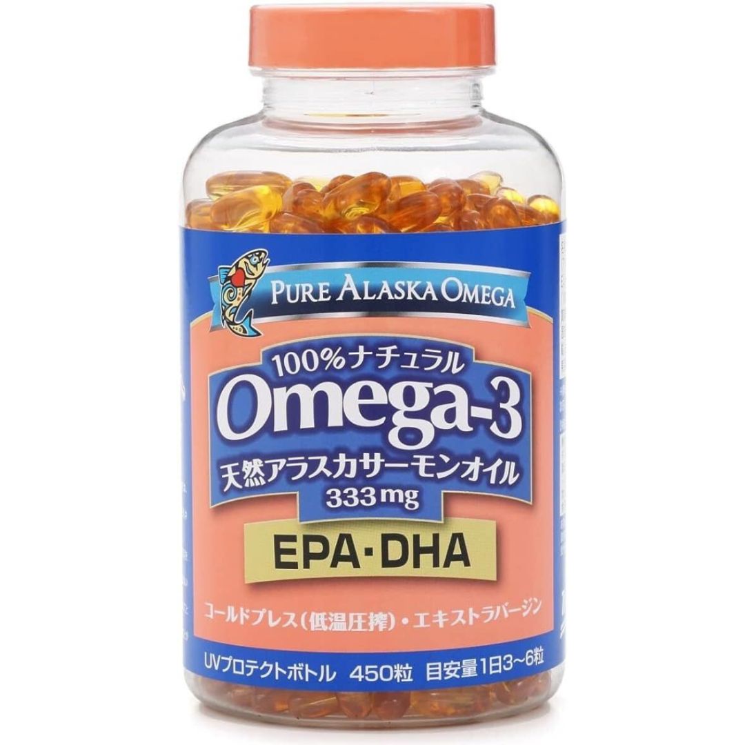 トライデント オメガ3 天然 アラスカ サーモン オイル 333mg 450 粒 コストコ Costco EPA DHA トライデント オメガ3 天然アラスカサーモンオイル コストコ 「トライデント オメガ3 天然アラスカサーモンオイル 333mg 450粒」は、トライデントというブランドから提供されているオメガ3脂肪酸のサプリメントです。オメガ3脂肪酸は、健康に良いとされる脂肪酸の一種で、特に魚の脂肪から得ることができます。アラスカサーモンオイルは、アラスカ産のサケ（サーモン）から抽出されたオイルで、その中にはEPA（エイコサペンタエン酸）やDHA（ドコサヘキサエン酸）といったオメガ3脂肪酸が含まれています。この商品には、1粒あたり333mgのアラスカサーモンオイルが含まれており、450粒がセットになっています。オメガ3脂肪酸は心臓や脳の健康に関連するとされ、健康維持や栄養補給を考える方に人気のあるサプリメントです。 5