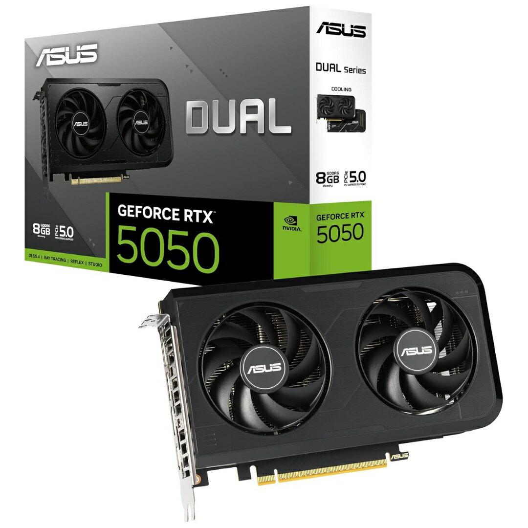 ASUS DUAL GeForce RTX 5050 8GB GDDR6 OC エディション ビデオカード DUAL-RTX5050-O8G