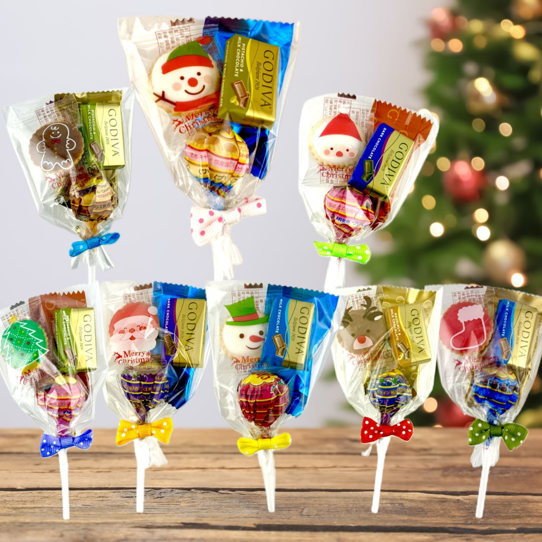 プチギフト 8袋 GODIVA チュッパチャプス リボン アニマル お返し お祝い ホワイトデー 卒園 卒業 お礼 ブーケ ゴディバ チョコのサムネイル