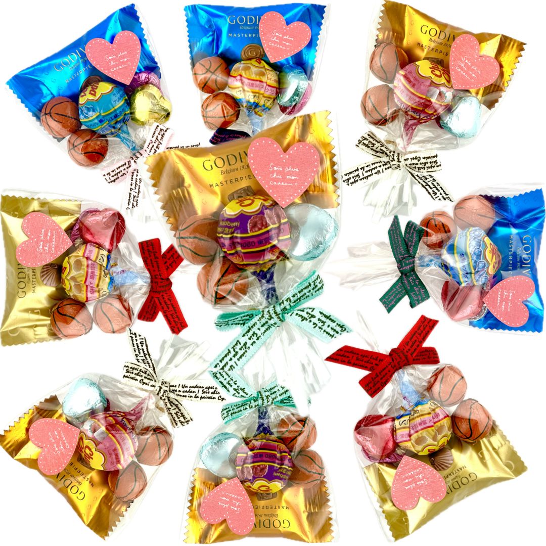 【選べる ボールチョコ】 プチギフト 9袋 バスケ 野球 サッカー ゴディバ マスターピース ハートチョコ 仲間 部活 友達 ありがとう スポ少 卒業 卒団 プレゼント ギフト 気持ち 粗品 大人 子供 ノベルティー バレンタイン ホワイトデー