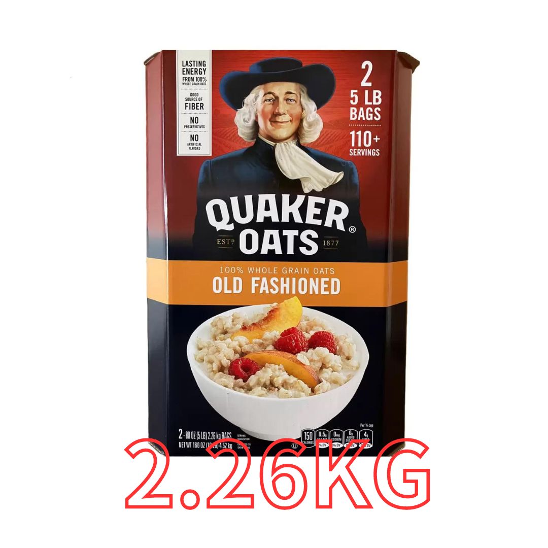 オールドファッション オートミール 2.26kg x 1袋 QUAKER Old Fashioned Oats シリアル100％ オーツ麦 人工甘味料 着色料不使用 大容量 健康 ヘルシー