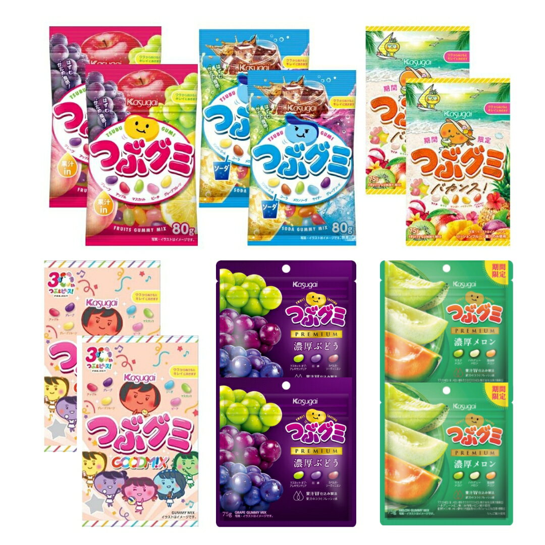 つぶグミ 5種各2個10個セット つぶグミ つぶグミソーダ つぶグミバカンス プレミアム濃厚ぶどう プレミアム濃厚キウイ グミ 詰め合わせ 食べ比べ 食べ試し アソート セットのサムネイル