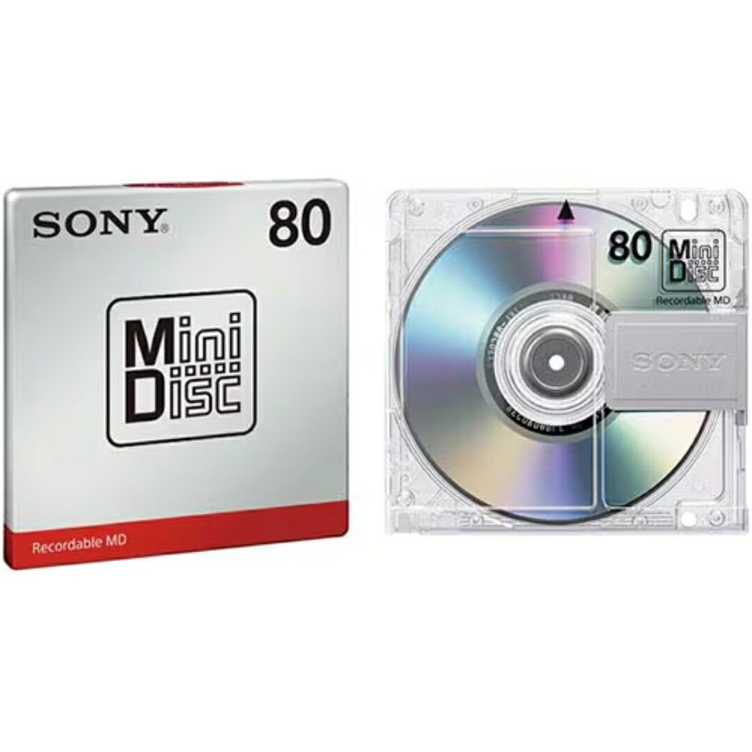 MD ミニディスク MDディスク 録音用 80分 SONY ソニー 音楽 音声 吹き込み 繰り返し録音 シンプル 透明シェル採用 MiniDisc エムディー 日本製 1枚入