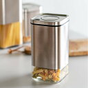 保存容器 M 950ml【 DULTON 】ダルトン キューブ ジャー ウィズ プレス リッド M CUBE JAR WITH PRESS LID M 保存瓶 角型 保存容器 キャニスター 調味料入れ 調味料 収納 容器 ガラス ステンレス 入れ物 食品 フードストッカー かっこいい プレゼント K915-1285M(NXT)