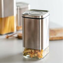 保存容器 M 950ml【 DULTON 】ダルトン キューブ ジャー ウィズ プレス リッド M CUBE JAR WITH PRESS LID M 保存瓶 角型 保存容器 キャニスター 調味料入れ 調味料 収納 容器 ガラス ステンレス 入れ物 食品 フードストッカー かっこいい プレゼント K915-1285M（NXT）