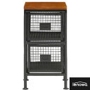 【メーカー直送】収納棚《 縦型2杯引出チェスト SFC 》ienowa イエノワ 収納家具 メッシュ ウッド 衣類 収納 メタルチェスト スチールチェスト リビ...