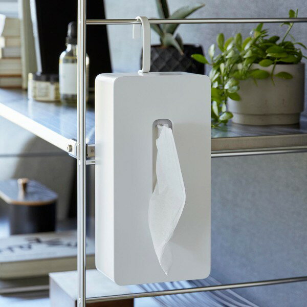 tower《 引っ掛けティッシュケース タワー 》ティッシュケース ティッシュボックス 引っ掛け 吊り下げ収納 ティッシュカバー ボックスティッシュ リビング キッチン 洗面 ペットケージ フック 向き調整可能 1867 1868 ホワイト ブラック 山崎実業 YAMAZAKI NXT
