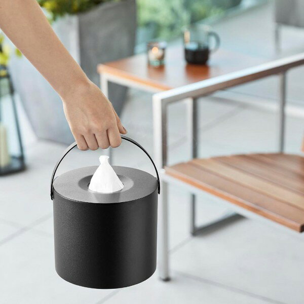 tower《 ハンドル付きティッシュケース タワー 》ティッシュケース ティッシュボックス 丸型 円形 持ち手付き ティッシュカバー ホルダー ティッシュペーパー 詰め替え 200組 400枚 収納 ケース 卓上 リビング インテリア 1703 1704 ホワイト ブラック 山崎実業 YAMAZAKI NXT [3]