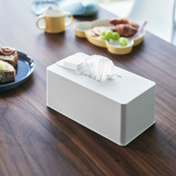 tower《 住居用ウェットクリーナーシート&おしり拭きケース タワー 》ウェットシート ウェットティッシュ 除菌シート おしりふき ケース ボックス 詰め替え 大容量 厚地 収納 キッチン 6615 6616 ホワイト ブラック 白 黒 YAMAZAKI 山崎実業 タワー (NXT) [2]