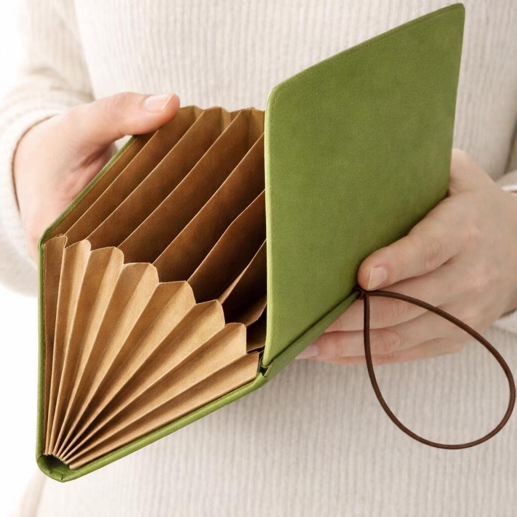 HIGHTIDE　レシートホルダー レシート入れ レシートケース お札入れ じゃばら 蛇腹 領収書 家計管理 仕分け財布 整理 保管 一時保管 持ち歩き 現金封...