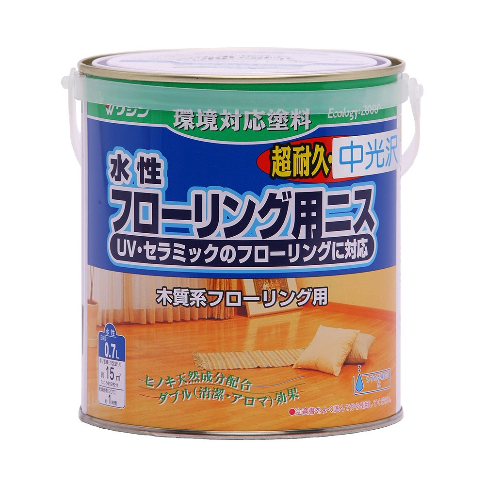 【あす楽対応・送料無料】和信ペイント水性フローリング用ニス中光沢0.7L