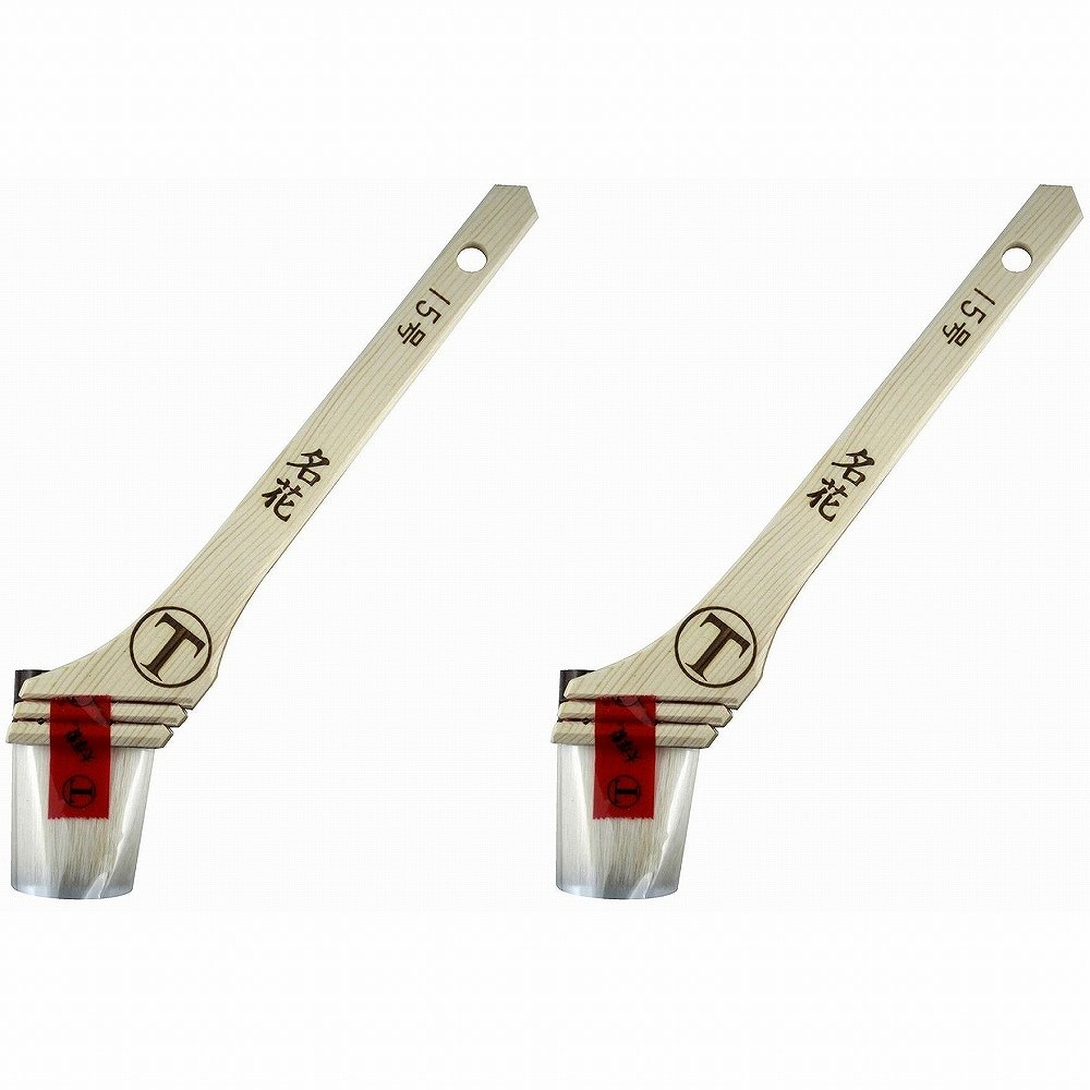 大塚刷毛製造 - 速乾水性ニス用刷毛 - 「名花」 - 筋違 - 白 - 15号 2個セット