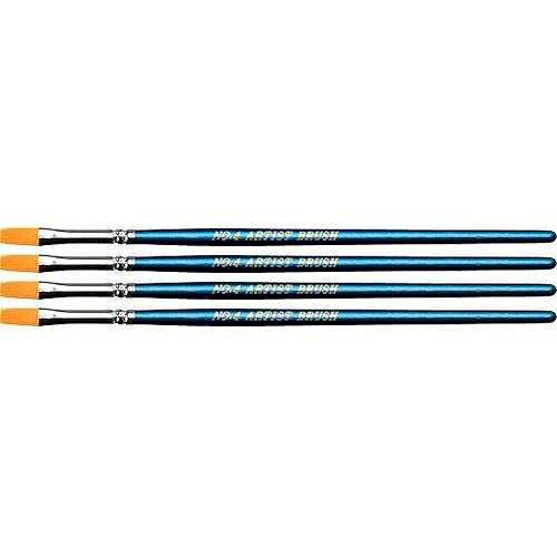 大塚刷毛製造 マルテーナイロン画筆 4号 平型 4個セット