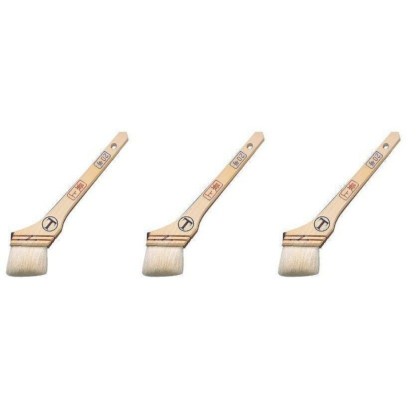 ハンディ・クラウン - ラック・ニス用刷毛 - 「中寸最上」 - 筋違 - 白 - 20号 3個セット