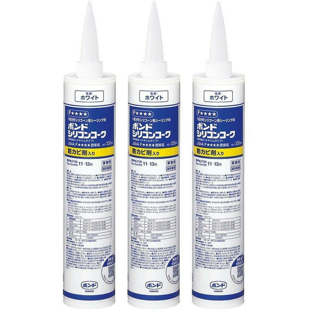 コニシ　ボンドシリコンコーク　防かび剤入　330ml　白　＃59078 3個セット