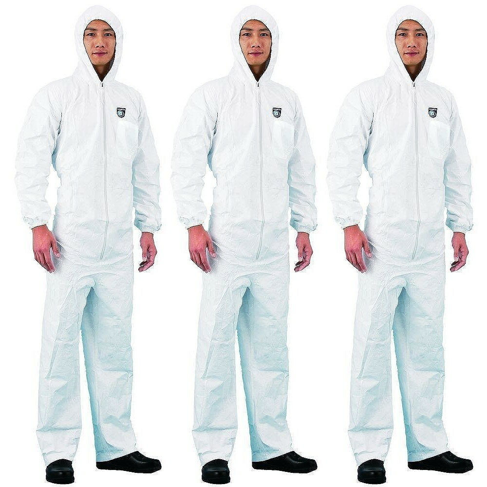 特長●激しい汚れ、有害な粉じんなどから全身を防護します。●身体全体を覆いながらも、透湿性があり、快適な作業環境を確保します。用途●汚れ、粉じんが発生する場所で。仕様●色：白●サイズ：L●適応身長(cm)：158〜170●適応胸囲(cm)：84〜104仕様2●使い捨てタイプ●袖口、背ウエストゴム入り●フードひも入り●裾折り返し●左胸、右尻ポケット付材質／仕上●タイベック［［R下］］(ポリエチレン)セット内容／付属品注意●靴は別売です。●デュポン［［TM上］］、タイベック［［R下］］、DuPont［［TM上］］、Tyvek［［R上］］は米国デュポン社の商標または登録商標です。特長●激しい汚れ、有害な粉じんなどから全身を防護します。●身体全体を覆いながらも、透湿性があり、快適な作業環境を確保します。用途●汚れ、粉じんが発生する場所で。仕様●色：白●サイズ：L●適応身長(cm)：158〜170●適応胸囲(cm)：84〜104仕様2●使い捨てタイプ●袖口、背ウエストゴム入り●フードひも入り●裾折り返し●左胸、右尻ポケット付材質／仕上●タイベック［［R下］］(ポリエチレン)セット内容／付属品注意●靴は別売です。●デュポン［［TM上］］、タイベック［［R下］］、DuPont［［TM上］］、Tyvek［［R上］］は米国デュポン社の商標または登録商標です。