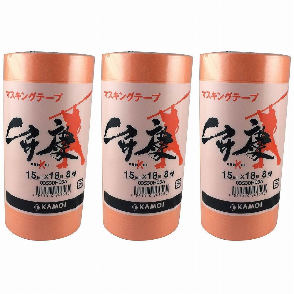 カモ井加工紙 - マスキングテープ 建築塗装用 弁慶(15mm×18m) 8巻入 特長 ●強靭な基材で剥がす際に紙切れしにくいです。●強粘着で浮き・剥がれがおこらないです。●直線性に優れ、見切りが良いです。 仕様 ●基材：和紙●粘着剤：アクリル系 ご注意 ●直射日光の当たらない涼しい場所に保管ください。●用途以外では使用しないで下さい。カモ井加工紙 - マスキングテープ 建築塗装用 弁慶(15mm×18m) 8巻入 特長 ●強靭な基材で剥がす際に紙切れしにくいです。●強粘着で浮き・剥がれがおこらないです。●直線性に優れ、見切りが良いです。 仕様 ●基材：和紙●粘着剤：アクリル系 ご注意 ●直射日光の当たらない涼しい場所に保管ください。●用途以外では使用しないで下さい。